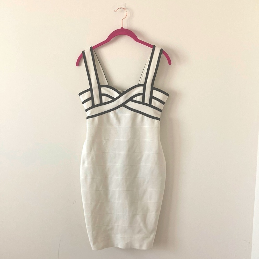 Misguided Bandage Dress - Black and White